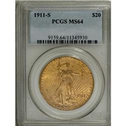 1911-S $20 MS64 PCGS