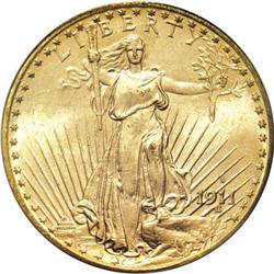 1911-S $20 MS65 PCGS