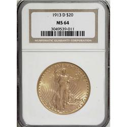 1913-D $20 MS64 NGC