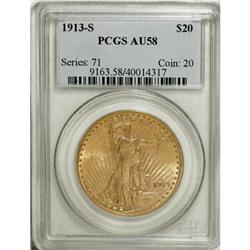 1913-S $20 AU58 PCGS
