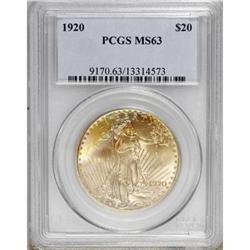 1920 $20 MS63 PCGS