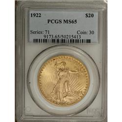 1922 $20 MS65 PCGS