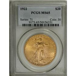 1922 $20 MS65 PCGS