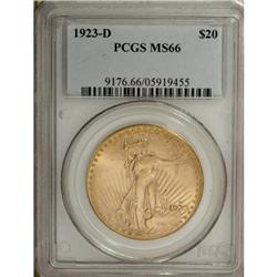 1923-D $20 MS66 PCGS