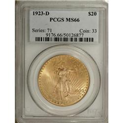 1923-D $20 MS66 PCGS