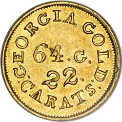 $2 1/2 C. Bechtler Quarter Eagle, 64G. Uneven 22