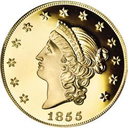 1855 $50 Kellogg & Co. Restrike Fifty Dollar PR