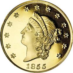 1855 $50 Kellogg & Co. Restrike Proof