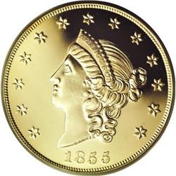 1855 $50 Kellogg Restrike Gem Proof PCGS