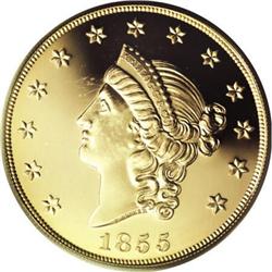 1855 $50 Kellogg Restrike Gem Proof PCGS