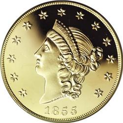 1855 $50 Kellogg Restrike Gem Proof PCGS