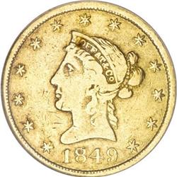 1849 $10 Moffat & Co. Ten Dollar, "Ten Dol."