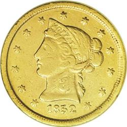 1852 $10 Moffat & Co. Wide Date Ten Dollar VF30