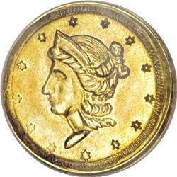 1854 50C Liberty Round 50 Cents, BG-436, R.6,