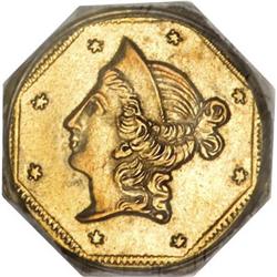 1853 $1 Liberty Octagonal 1 Dollar, BG-514, High