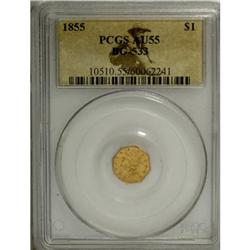 1855 $1 Liberty Octagonal 1 Dollar, BG-533, Low