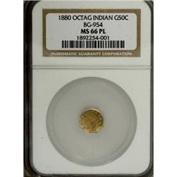 1880 50C BG-954 MS66 PL NGC
