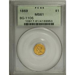 1869 $1 Liberty Octagonal 1 Dollar, BG-1106,