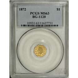 1872 Indian Octagonal $1 BG-1120 MS63 PCGS