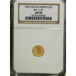 1875 $1 Indian Octagonal 1 Dollar, BG-1127, R.4,