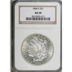 1884-S $1 AU58 NGC