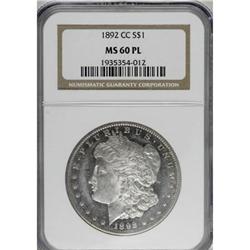 1892-CC $1 MS60 Prooflike NGC