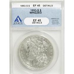 1893-S $1--Whizzed--ANACS. XF45 Details