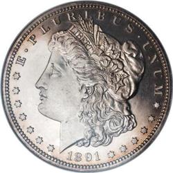 1891 $1 PR64 Cameo NGC