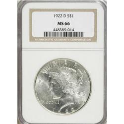 1922-D $1 MS66 NGC