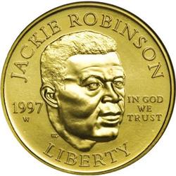 1997-W G$5 Jackie Robinson Gold Five Dollar MS69