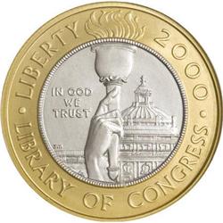 2000-W $10 Library of Congress Bimetallic Ten