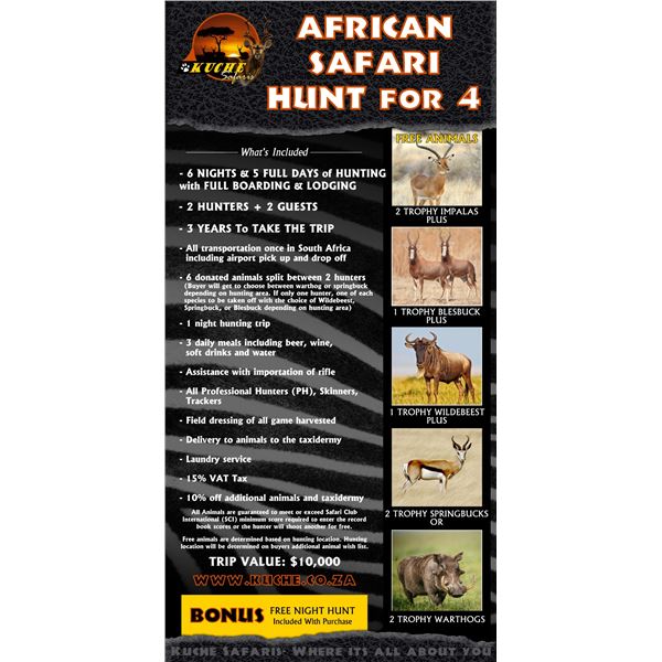 African Safari Hunt for 4 With Kuche Safaris