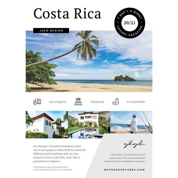 7 Day Costa Rica Dream Vacation 8 People