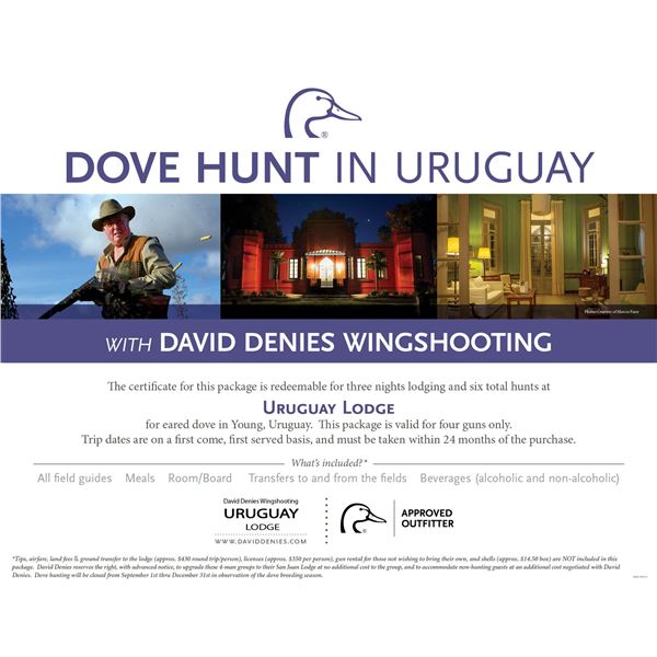 Dove Hunt for 4 in Uruguay- Uruguay Lodge