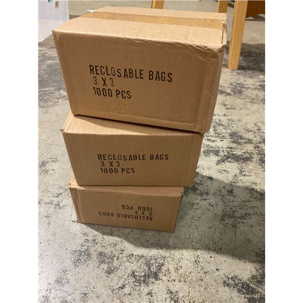 3”x3” reclining bags 3 boxes