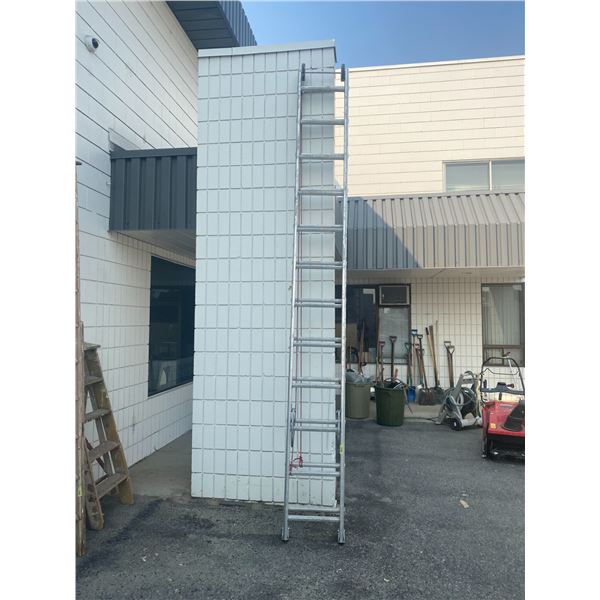 Extended ladder with wheels