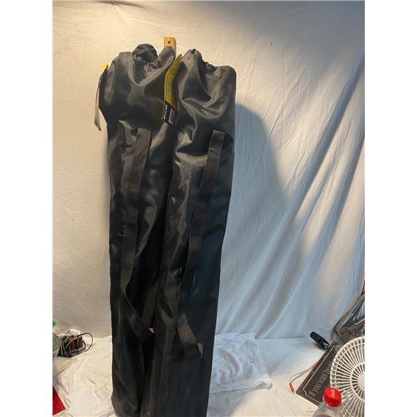 Two folding arm chairs