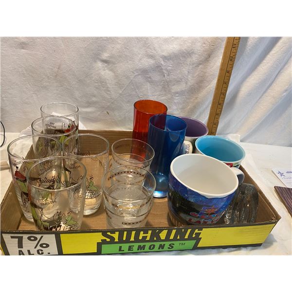 Mugs and vintage glasses