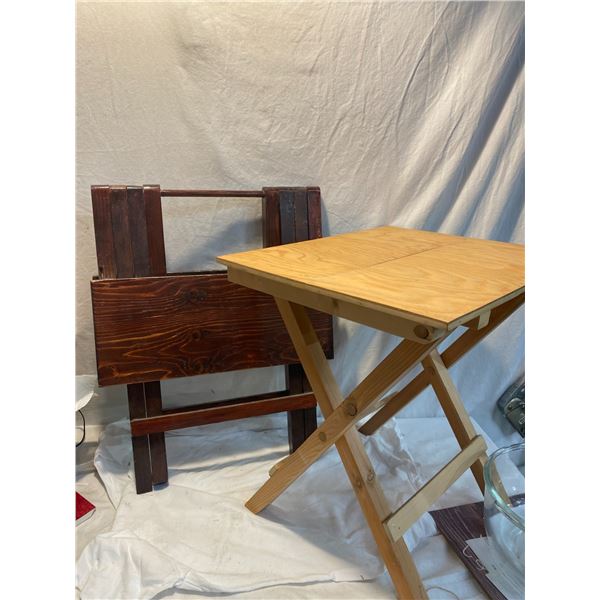 Two folding tables