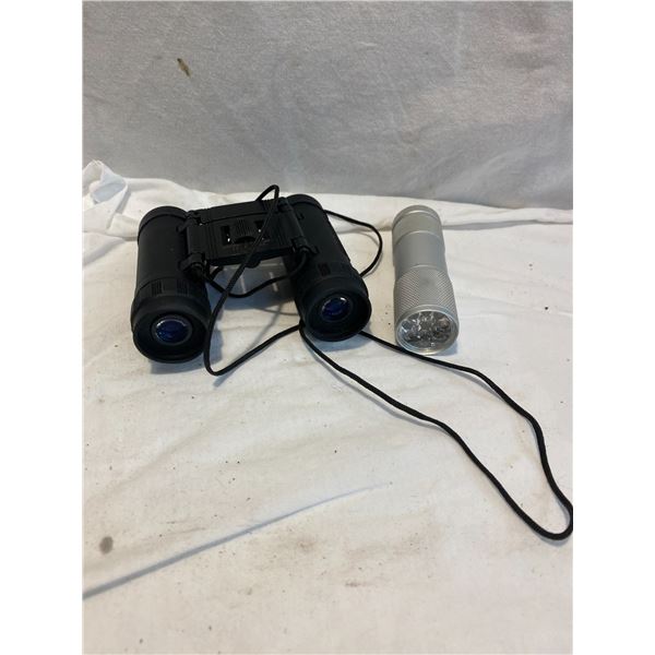 Flashlight and binoculars
