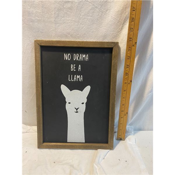 No Drama Be a Llama wall hanging