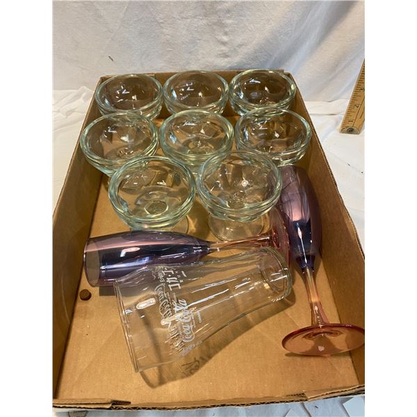 Desert dishes and some glasses