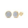 Image 1 : Round Diamond Circle Earrings 1/6 Cttw 14KT Yellow Gold