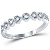 Round Diamond Heart Stackable Band Ring 1/10 Cttw 14KT White Gold