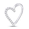 Round Diamond Heart Pendant 1/10 Cttw 10KT White Gold