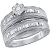 Image 2 : Diamond Solitaire Matching Wedding Set 1/4 Cttw 10KT White Gold