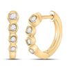 Image 1 : Round Diamond Fashion Hoop Earrings 1/4 Cttw 14KT Yellow Gold