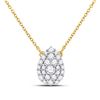 Image 1 : Round Diamond Teardrop Cluster Necklace 1/2 Cttw 10KT Yellow Gold