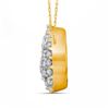 Image 2 : Round Diamond Teardrop Cluster Necklace 1/2 Cttw 10KT Yellow Gold
