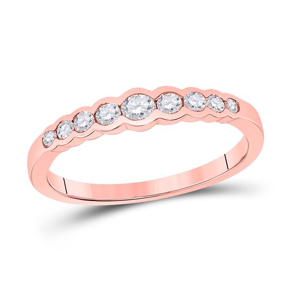 Round Diamond Stackable Band Ring 1/3 Cttw 10KT Rose Gold
